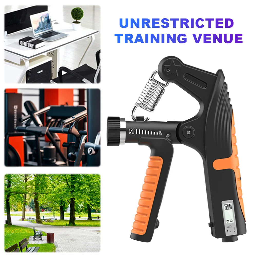 10-120 كجم قابل للتعديل قبضة اليد التمارين شاشة رقمية إصبع الثقيلة التمارين الربيع الذراع ممارسة المدرب للموسيقيين الرياضيين