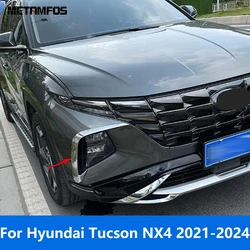 Car Accessories For Hyundai Tucson NX4 2021-2023 2024 Exterior Chrome Front Fog Light Lamp Eyelid Eyebrow Foglight Molding Trim