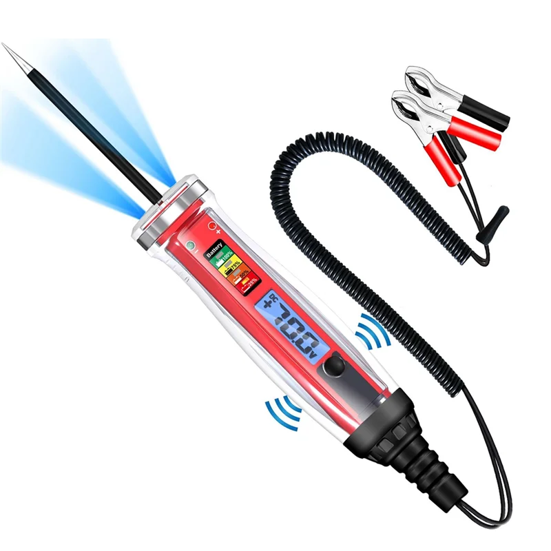 

M93K-Power Circuit Probe Tester, LCD Digital Automotive Test Light With Voltmeter&Illumination, DC Auto Voltage Tester