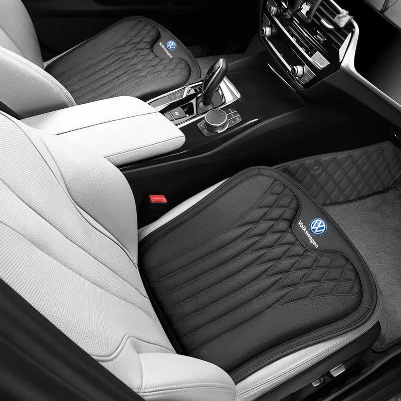 Leather Car Seat Cushion Lumbar Support Auto High End Interior For Volkswagen VW RLine R Golf Amarok T5 Teramont ID3 Tiguan GTI