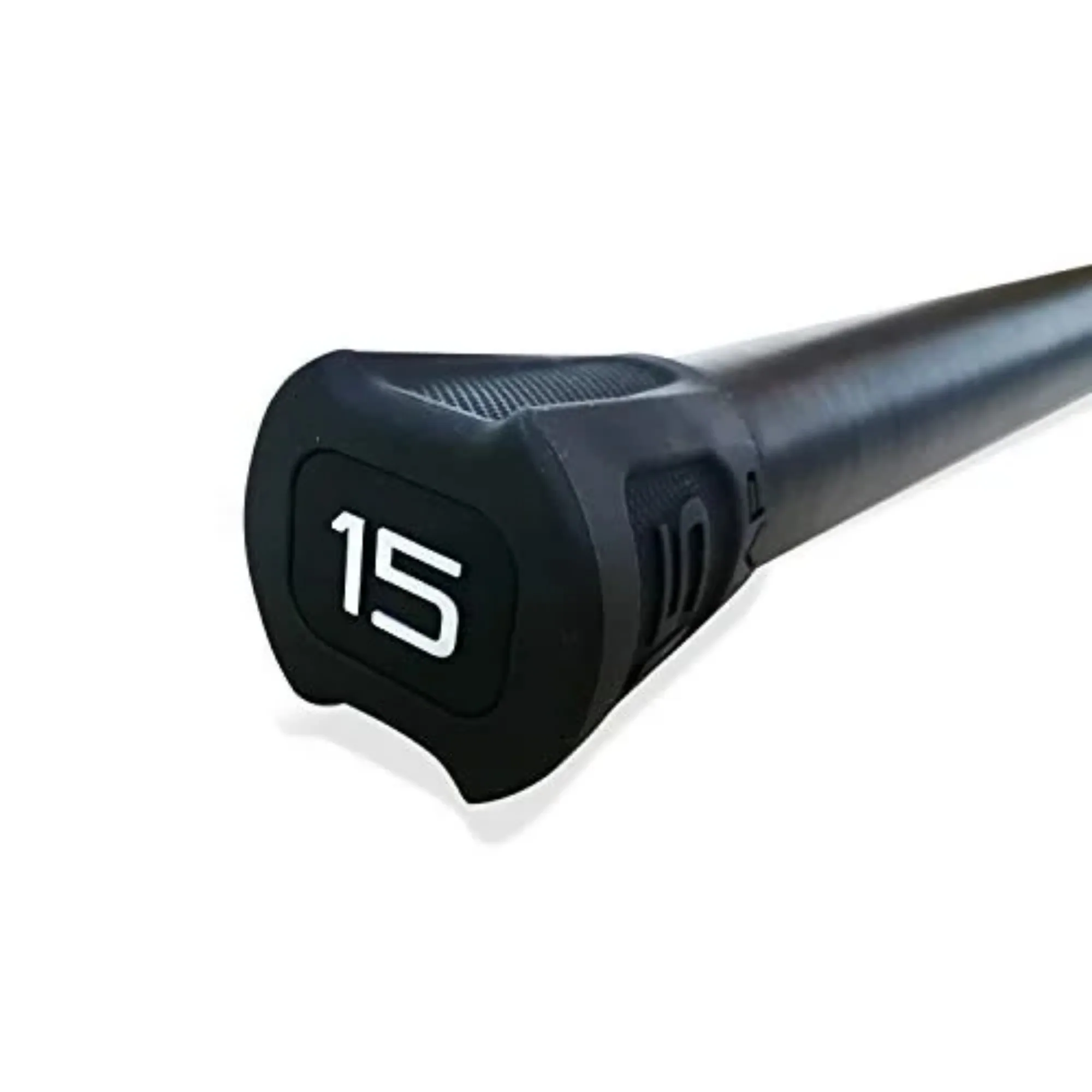 قضيب تمرين فولاذي غير قابل للانزلاق، أسود، 15 رطلاً