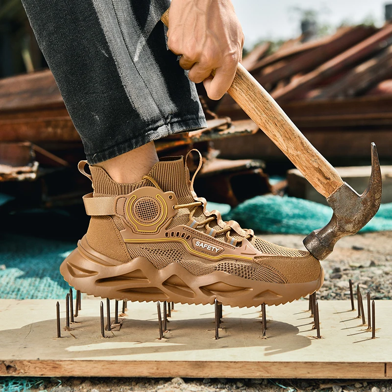 

Professional Safety Shoes for Men Puncture Proof Safety Work Sneakers Men Outdoor Steel Toe Sneakers Breathable Work Boots Man