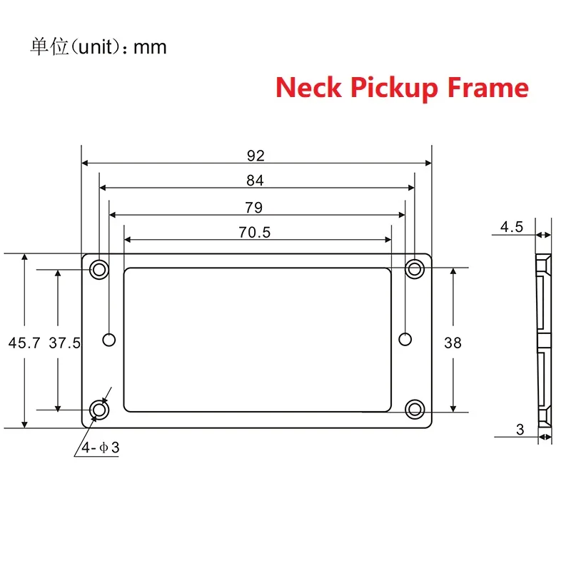 FLEOR 2 Sets Guitar Humbucker Pickup Mounting Rings Neck+Bridge Flat Bottom Frame Black ABS Guitar Accessories