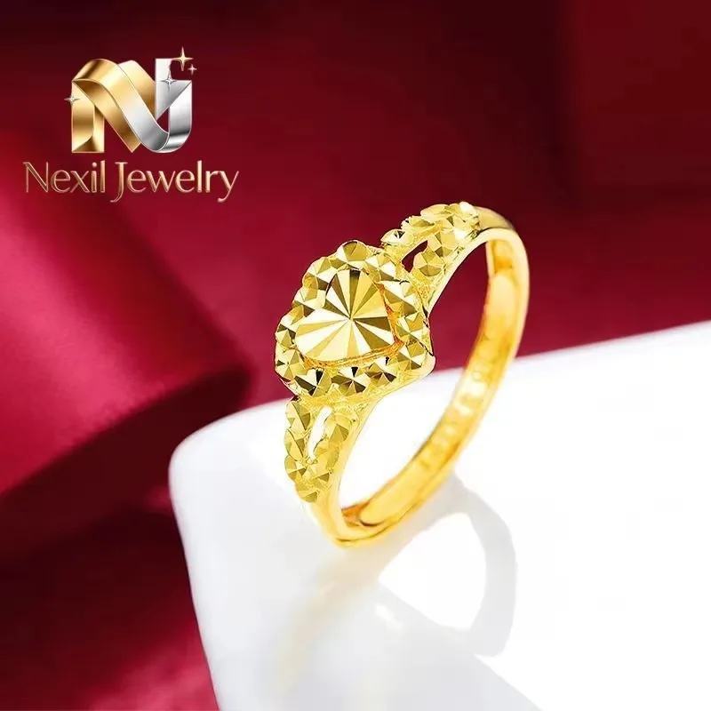 

Nexil Jewelry High-quality AU999 gold rings fashionable high-end heart shape 24K real gold ring Valentine's day love ring jewel