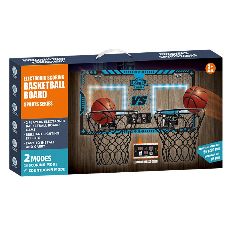 Brinquedo esportivo infantil de pontuação dupla dobrável, placa de basquete pet com luzes, jogo de brinquedo ao ar livre 2025