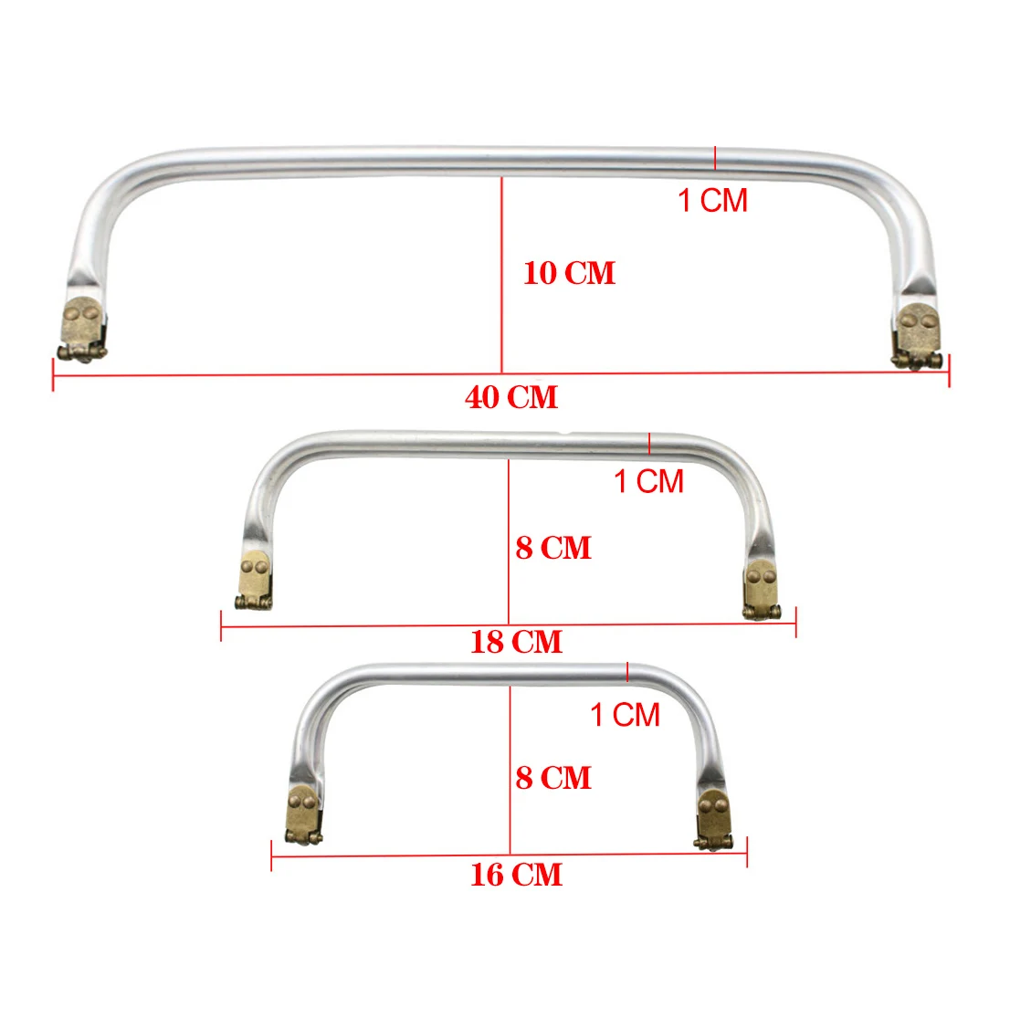 Estrutura de bolsa de metal de 20cm para médico, alça de tubo de alumínio, acessórios, peças de embreagem, 3 cores