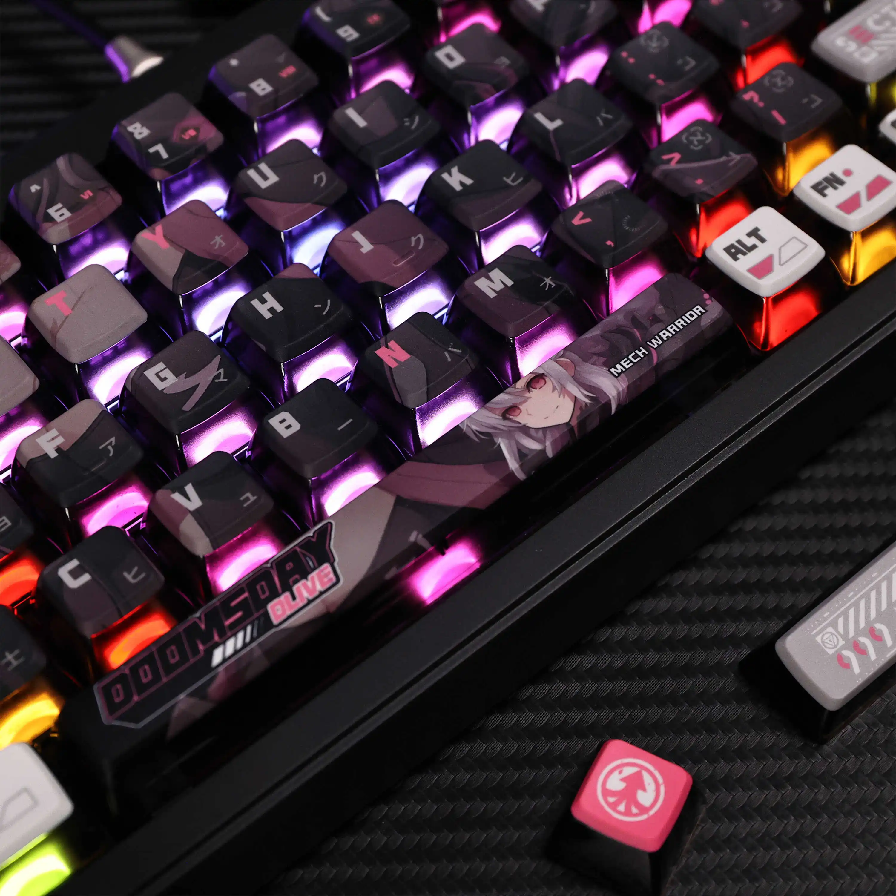 117 Tombol Dlive Anime Keycap ASA Profile Keycap PBT Dye-Sub Backlit Keycaps Kartun Key Caps untuk ANSI 61 68 87 104 108 Keyboard