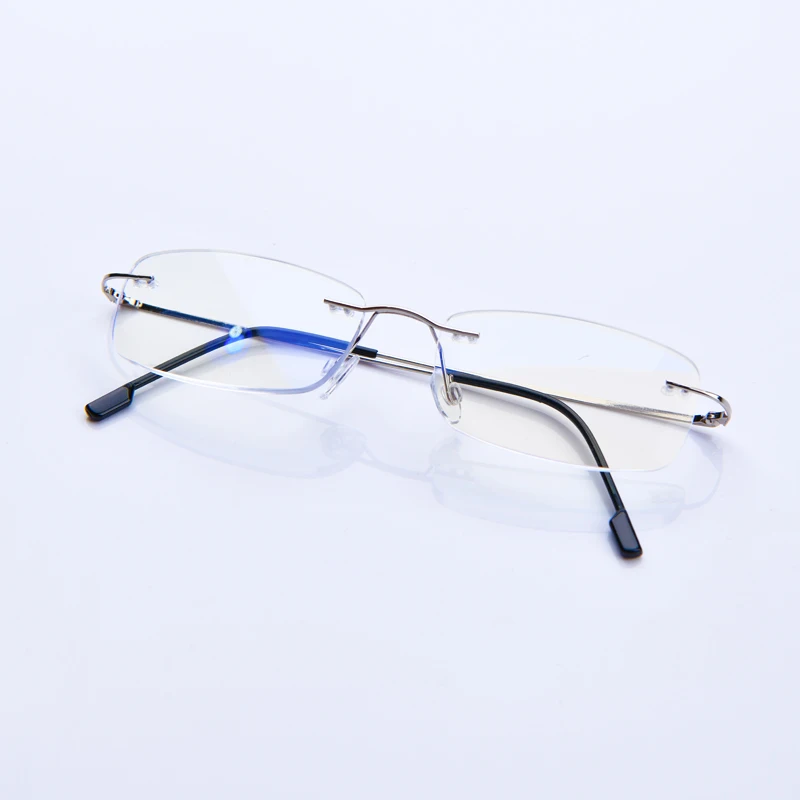 Männer Lesebrille Randlose Cut Presbyopie Brille Anti Blau Licht Schmale Quadratische Brillen Rezept Rahmen – Detail 10