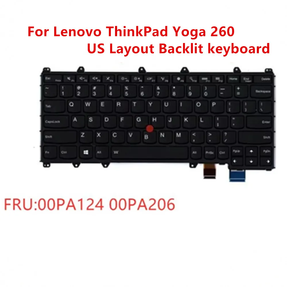 New Original English Backlit keyboard For Lenovo ThinkPad Yoga 260 US Layout Backlit keyboard 00PA124 00PA206