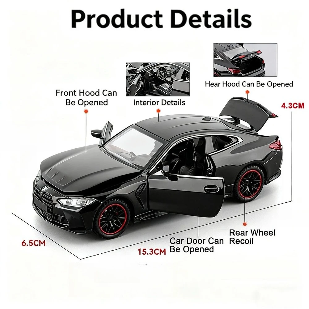 1:32 Scale M8 M4 Models Cars Alloy Diecasting Toys Doors Opened Pull Back Miniature Vehicles Model Office Table Ornament view 5