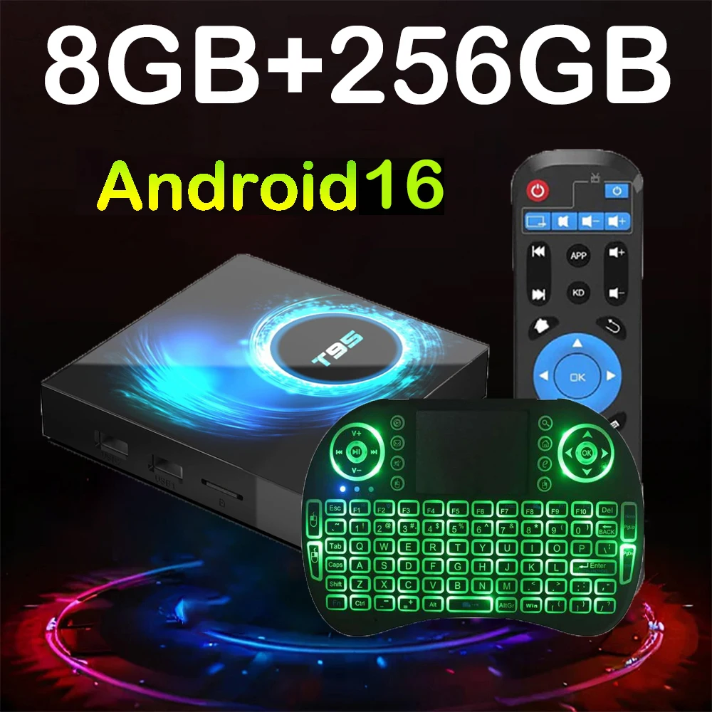 T95 8K Android 16 Smart TV Box 8GB 32GB 128GB 256GB Allwinne