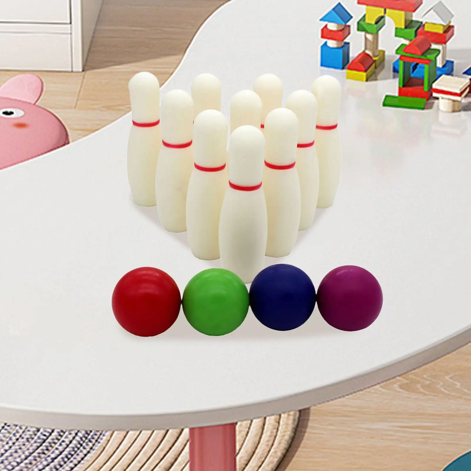 Mini Bowling Game for Kids Children's Educational Leisure Toys for Party Fun Indoor Outdoor Preschoolers Birthday Gift Toddler