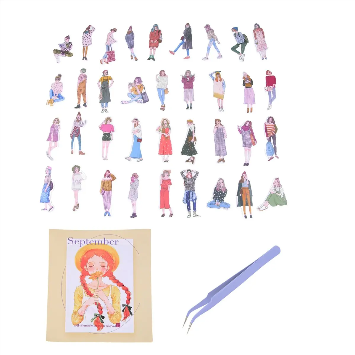 DT38 101 Pcs People Stickers for Journaling Scrapbooking,Urban Scrapbook Sticker for Junk Journal Supplies Kit