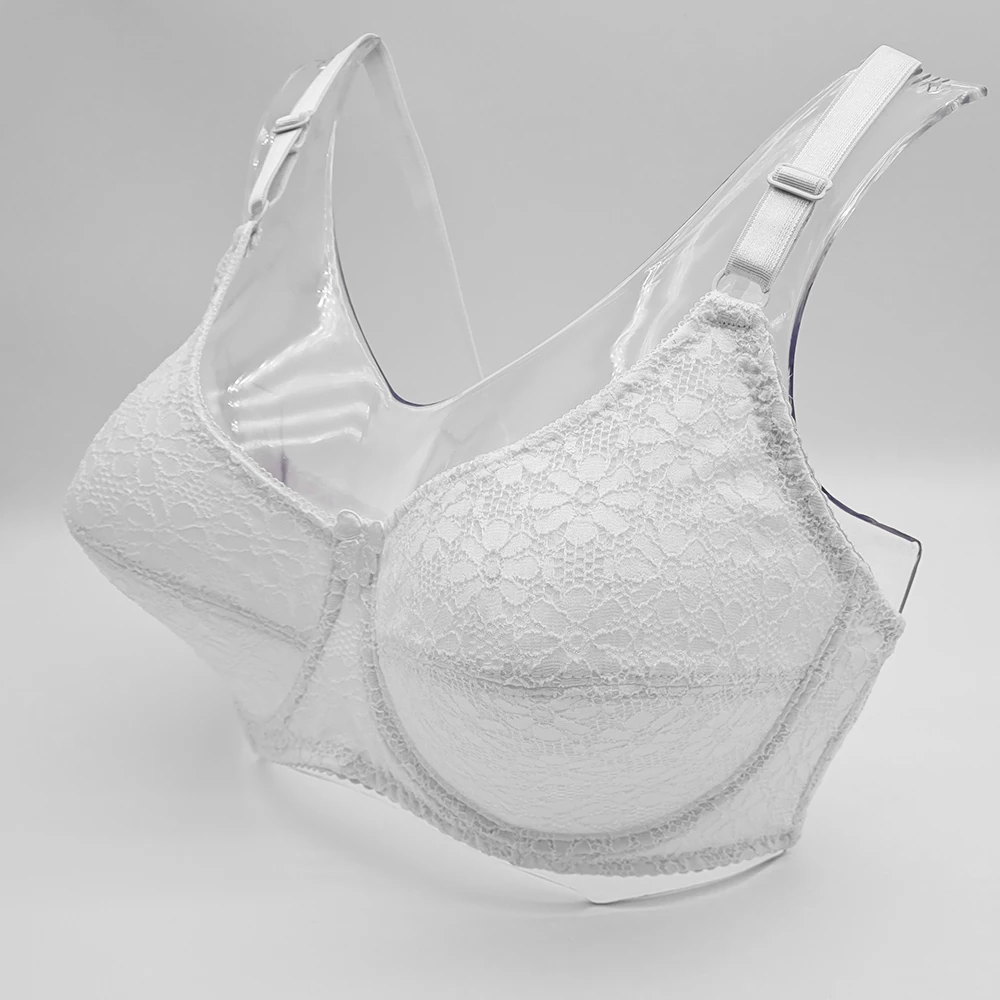 Dobre białe koronkowe biustonosze dla kobiet push up Minimizer support plus size bralette komfortowa bawełniana fiszbinowa rekreacyjna intymna BH C28
