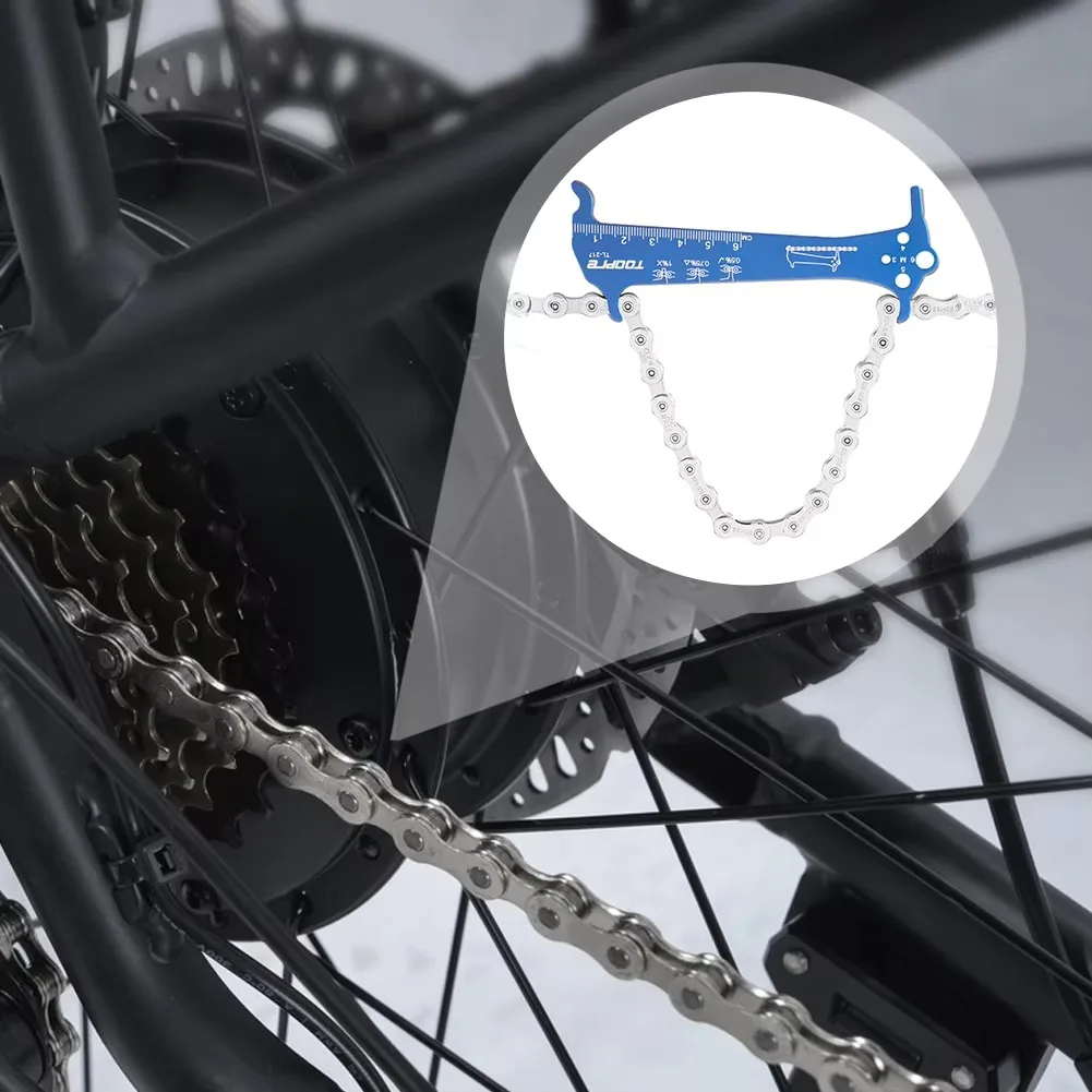 Bicycle Chain Wear Indicator Ruler Repair Tool Stainless Steel Mountain Road Bike Chain Gauge Measurement Checker Screw Diameter