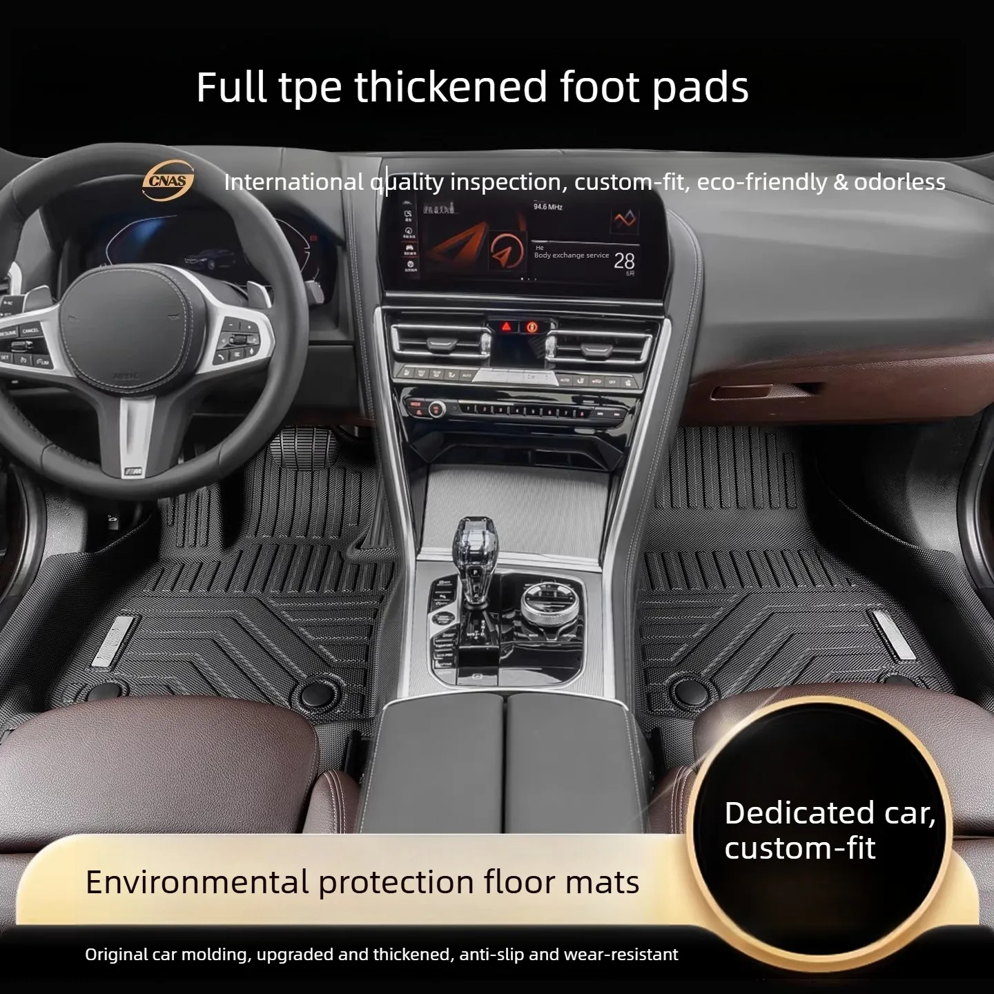TPE Floor Mats for BMW 8 Series 2019-2022 840i M8 2/4Dr Waterproof Anti-Slip Custom Fit All-Weather Full Coverage Accessories
