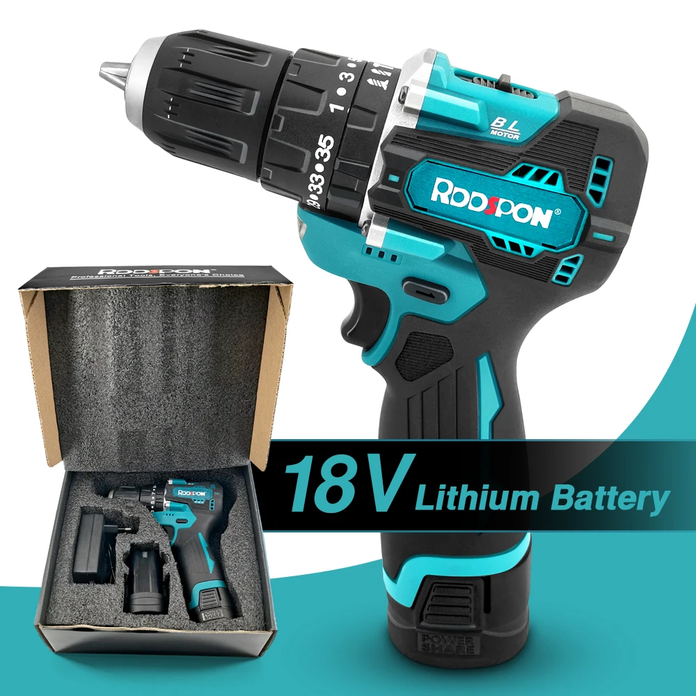 18V Brushless Electric Drill Mini Screwdriver Li-ion Battery Rechargeable Hand Electric Driller EU/US Charger for Home Use