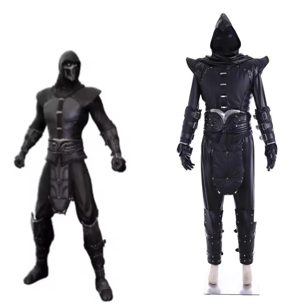 

Game Ninja Noob Saibot Cosplay Costume Men's Black Fighter Uniform Full Set Halloween Carnival Party Outfits