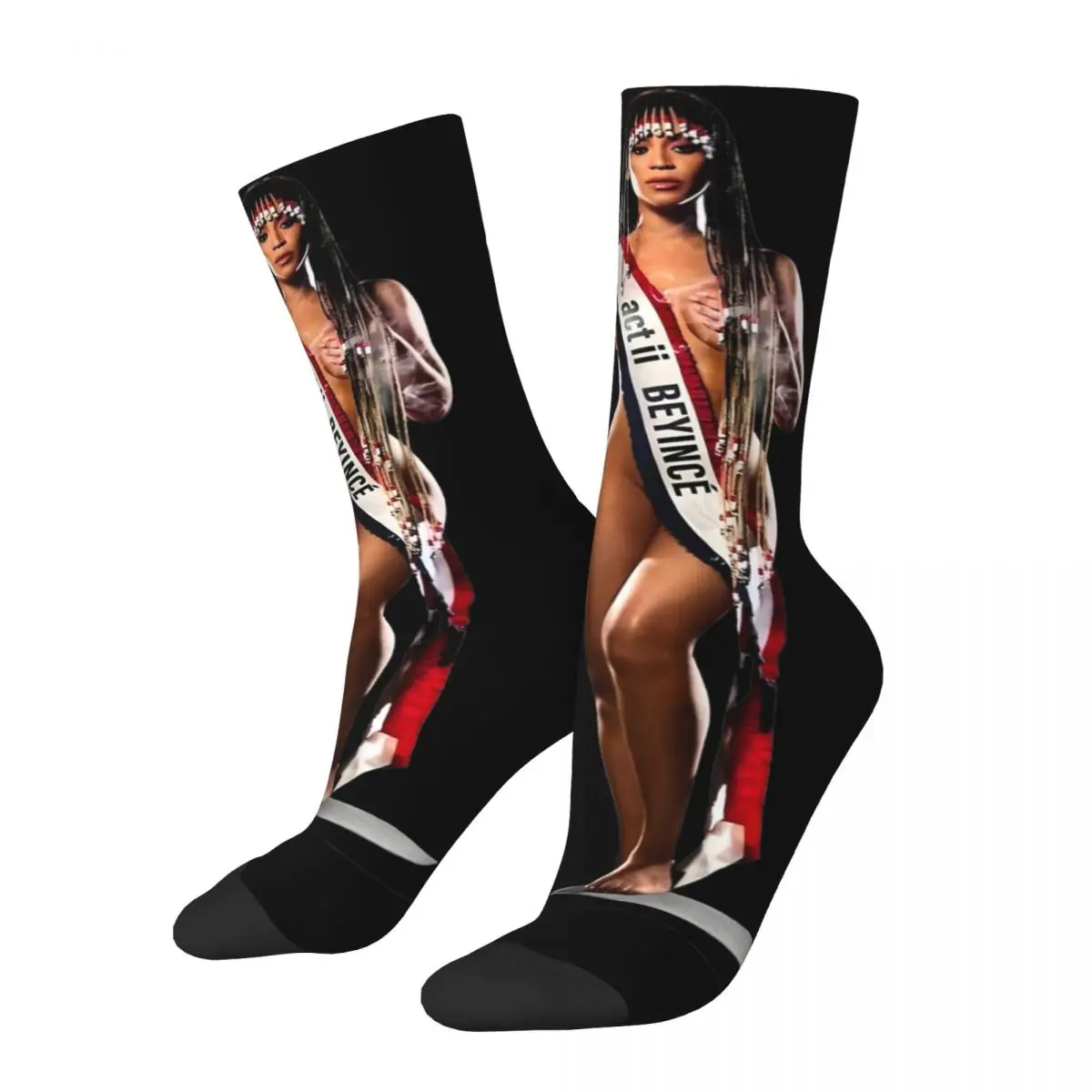 Cozy Female Male Socks Beyonce Cowboy Carter New Album Accessories Soft 2024 Tour Graphic Dress Socks All Seasons