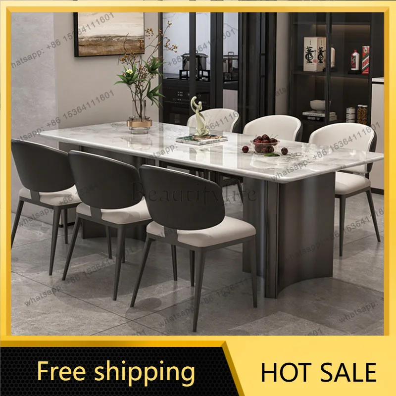 FG Luxury Coffee Dining Table Kitchen Restaurant Chairs Center Modern Dining Table Writing Lounge Mesas De Jantar Home Furniture