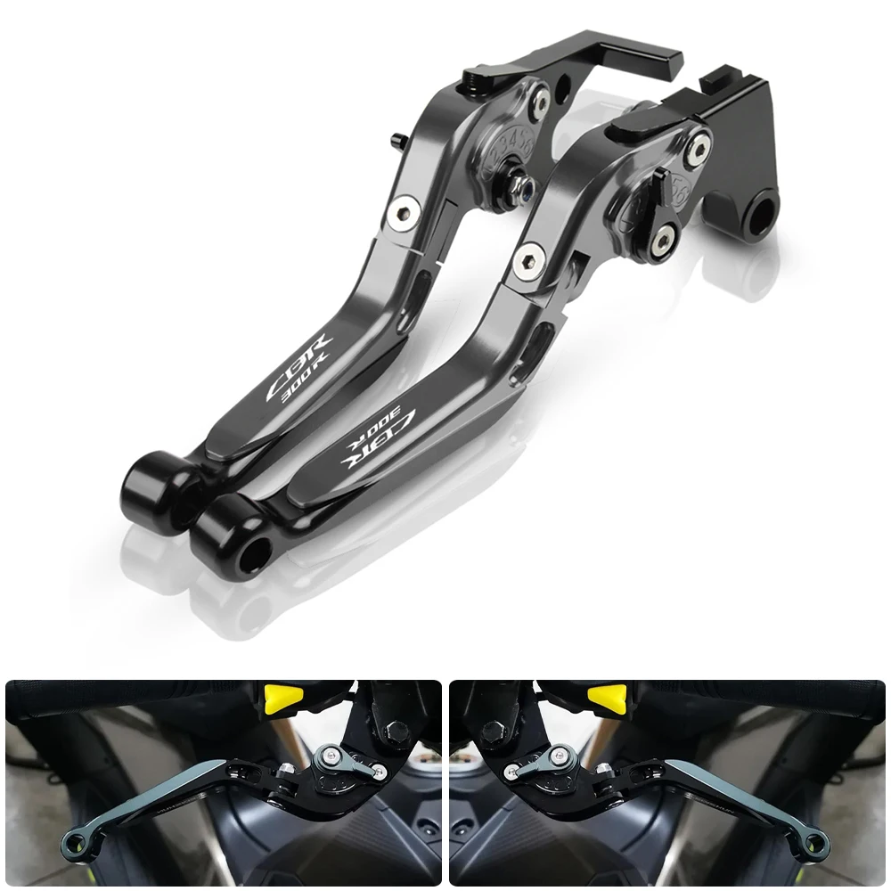 For Honda CBR300R 2013-2022 Motorcycle Adjustable Folding Brake Clutch Levers Handlebar Grip Handle Lever Motorcycle Accessories