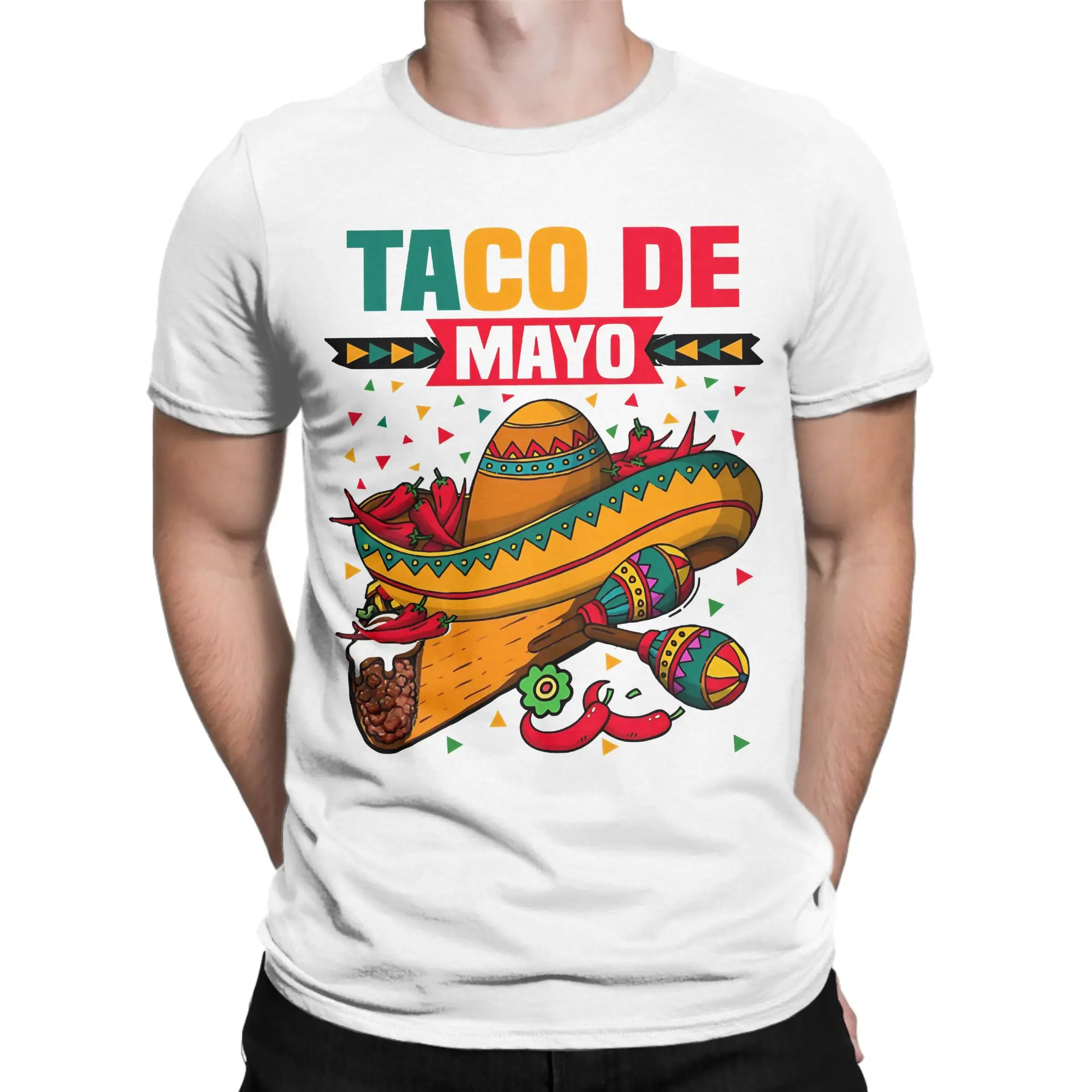 Taco Cinco De Mayo Mexican T Shirts Men Women Pure Cotton Funny T-Shirts Round Collar  Tees Short Sleeve Clothes Original