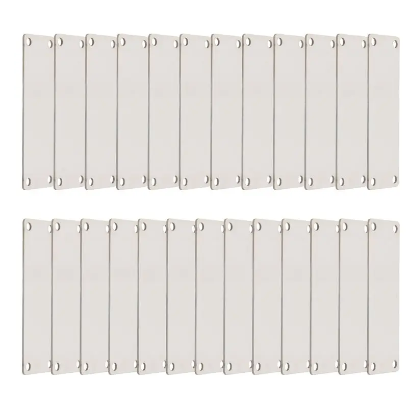 

25 Pack Stainless Steel Engraving Blank Tags Rectangle Stamping Blanks With 4 Holes 1Inchx3inch-A00E