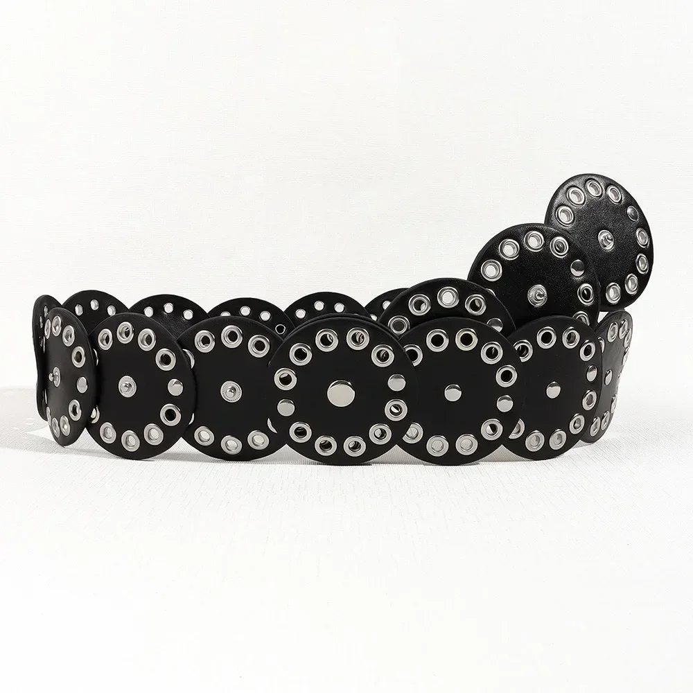 1pc novo estilo vintage feminino falso cinto de plutônio com rebite oval fivela cintura vintage cintos personalizados