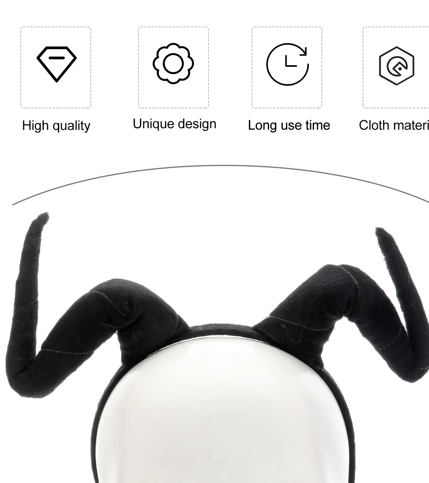 

Simulation Antelope Horn Headband Black Lightweight Premium Material Party Supplies Easter Christmas Cosplay Hair Band