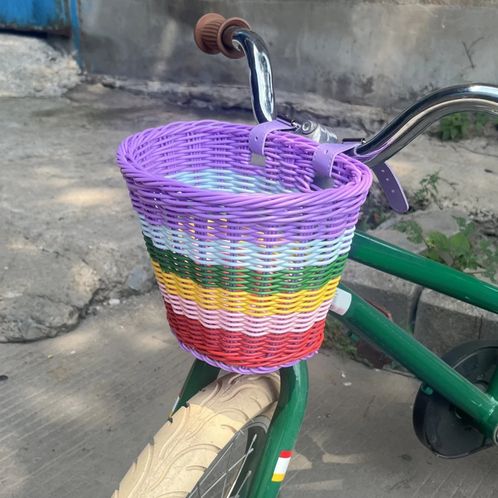 Bicycle Front Basket Adjustable Traditional Bicycle Basket Waterproof Hand Woven Bike Basket Vintage Gift for Colleagues Friends