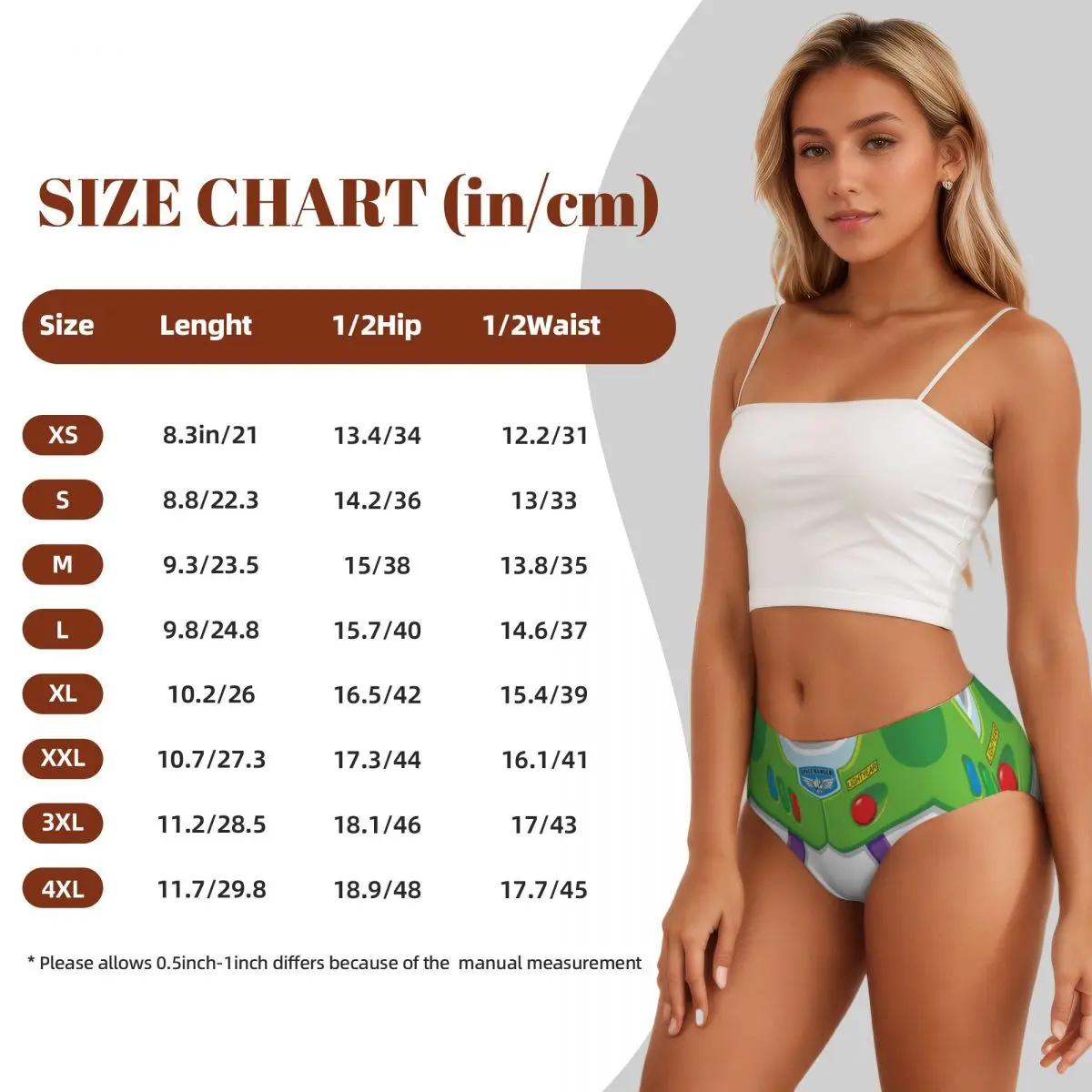 Custom Custom Toy Story Buzz Ranger Briefs Underwear Womens Breathable Stretch Panties