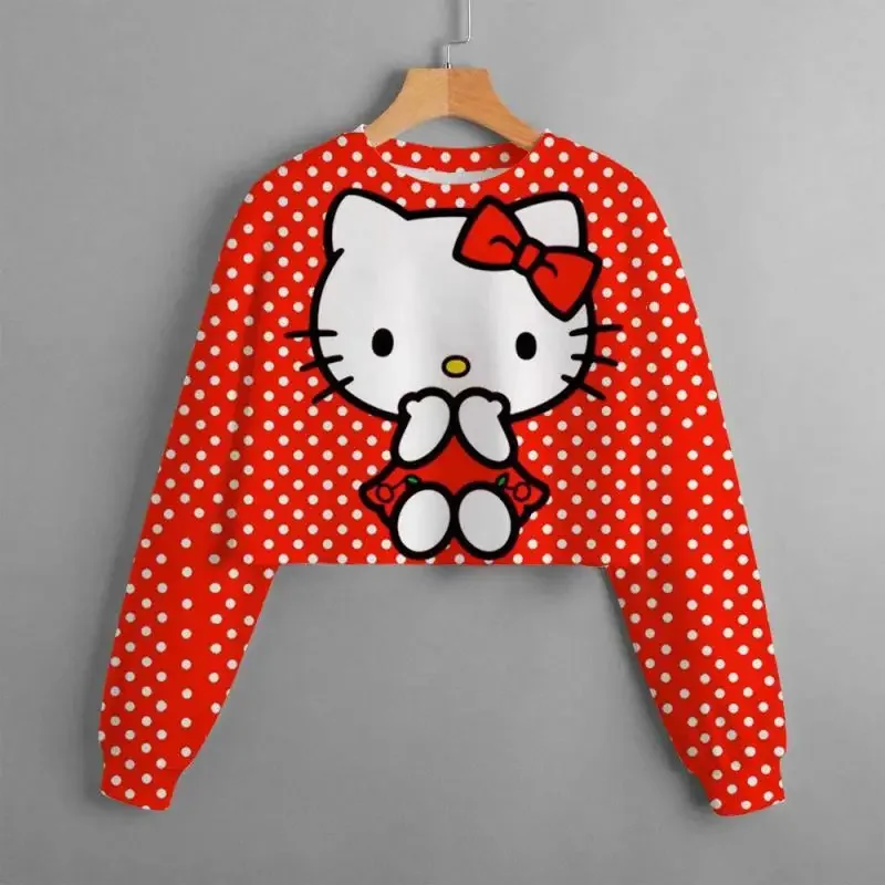 سانريو كورومي الفتيات البلوز القصير مرحبا كيتي الكرتون جديد عارضة أنيمي Kawaii ربيع الخريف طويلة الأكمام الجلد ودية لينة