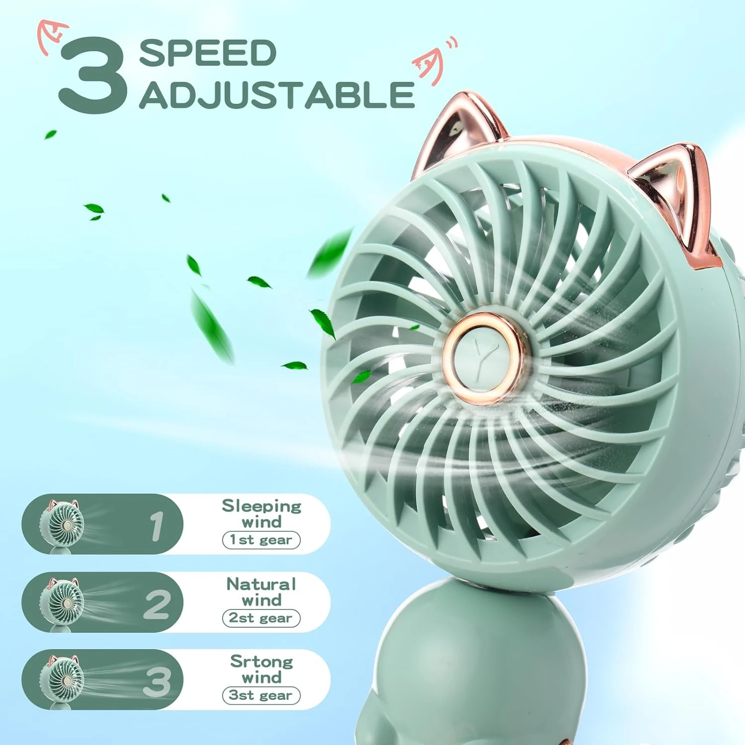 

Set of 4 cute and lightweight mini handheld fans for stylish ladies - Compact personal eyelash fans with attached lanyard - Idea