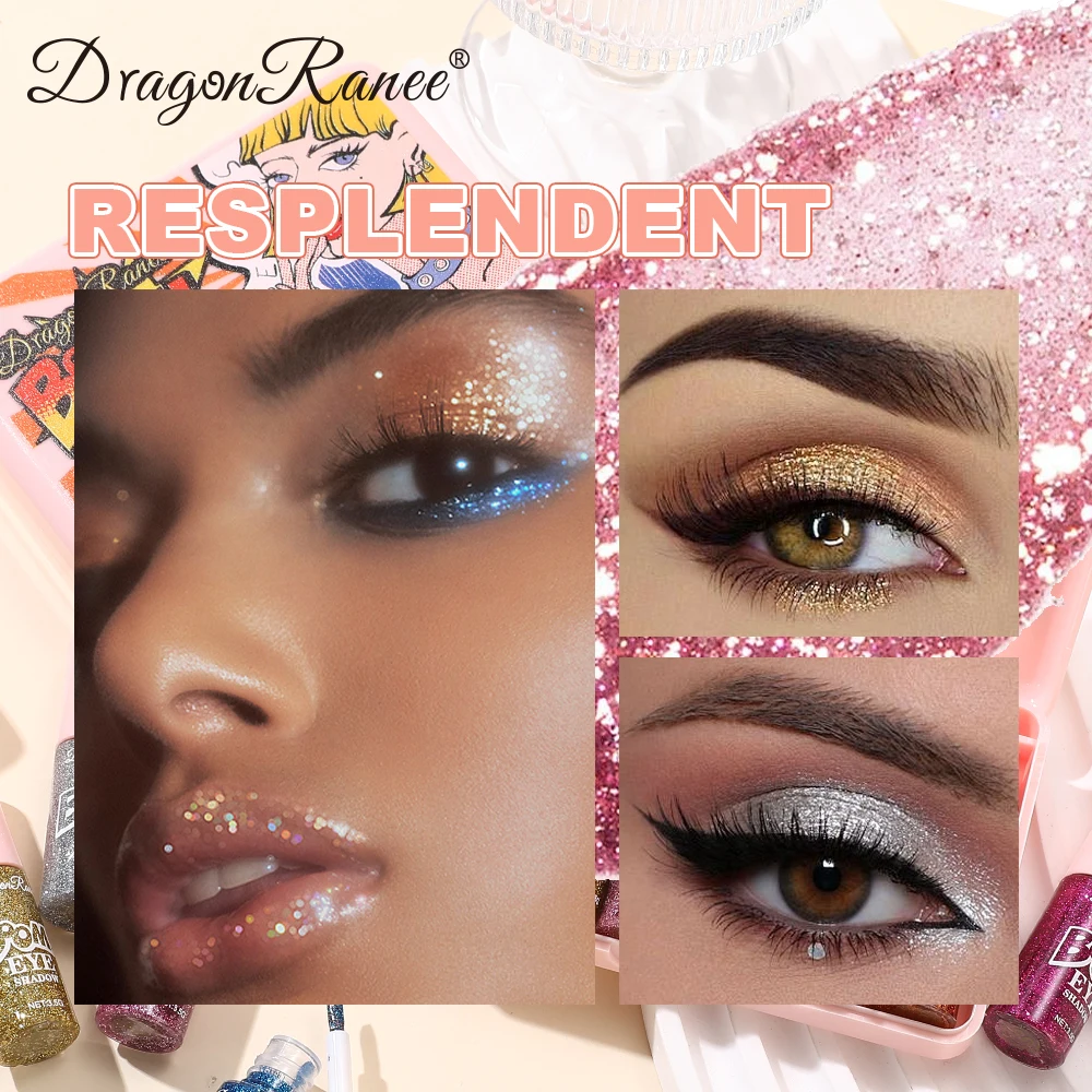 Six Piece Eye Shadow Cover Box, Fine Glitter, Pearlescent, Waterproof, Delicate Makeup, Non-Smudging, Holiday Stage Party, Versatile