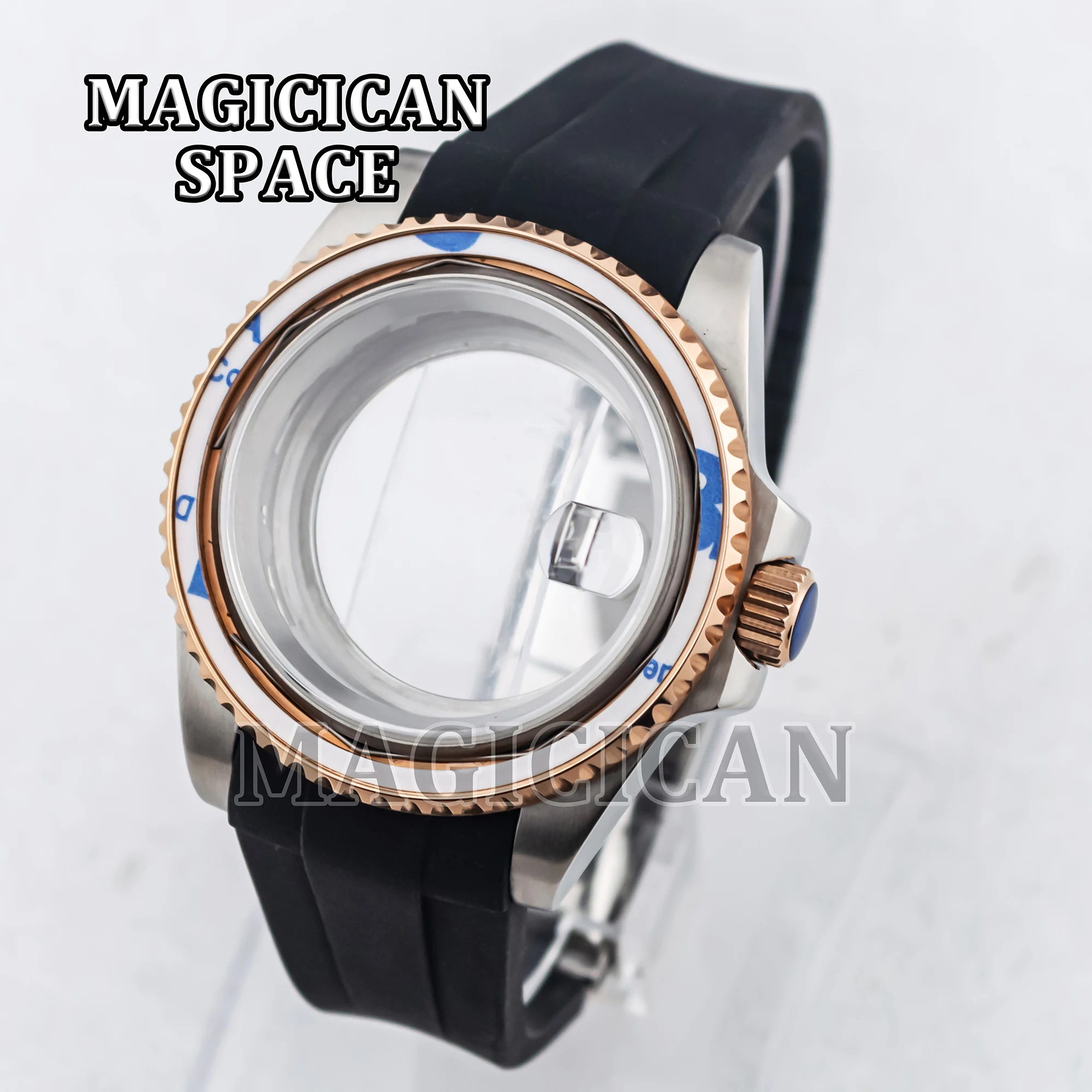 NH35 Case Rubber Strap Waterproof Case fit SUB GMT 28.5mm Dial Modification Watch Accessories for NH34/NH35/NH36 Movement