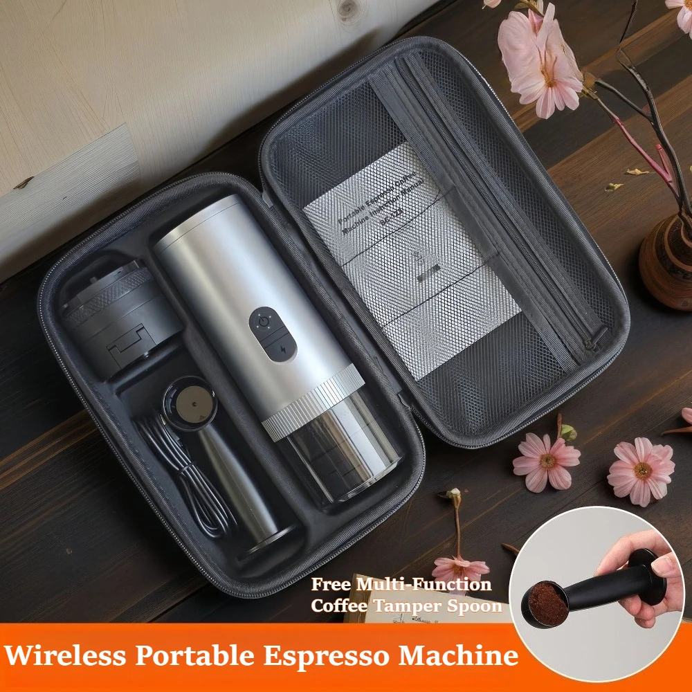 Portable Capsule Coffee Machine Wireless Espresso Maker, 3 in 1 Small Outdoor Coffee Extractor