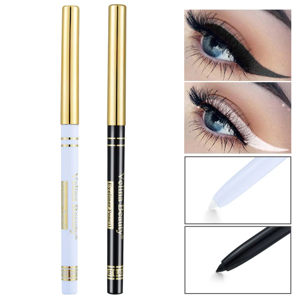 Crayon gel eye-liner longue durée pour femme, étanche, facile à porter, noir, blanc, stylo à doublure lisse, outils de maquillage professionnels pour les yeux, 256