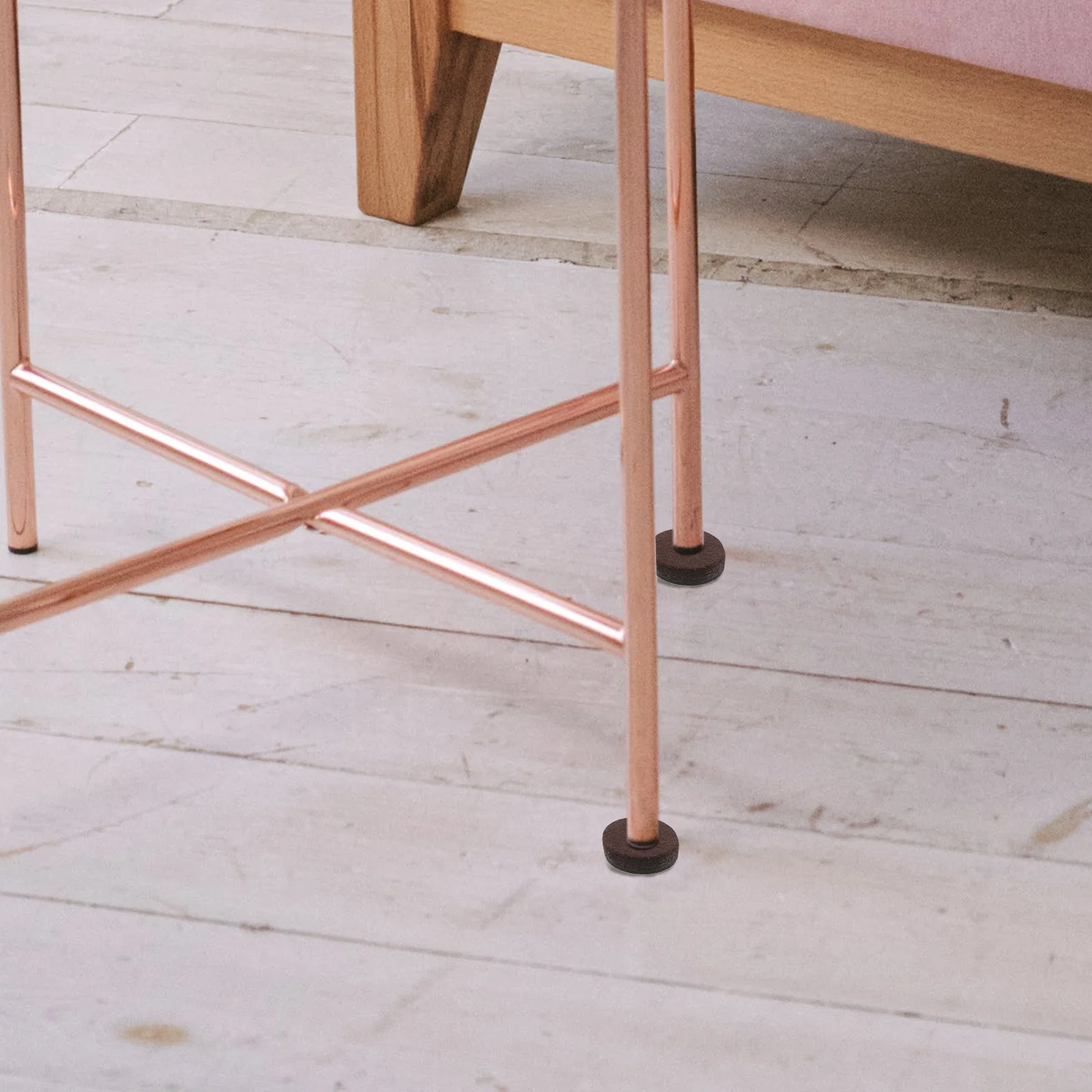 24 pezzi feltrini autoadesivi per pavimenti in legno protezioni antigraffio per gambe per mobili cuscinetti rotondi per sedie per piedi da tavolo marrone