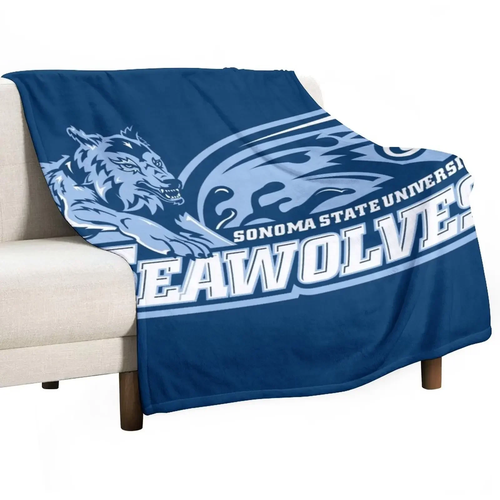 SSU The Seawolves, Sonoma State University California Throw Blanket Polar blankets and throws Blankets