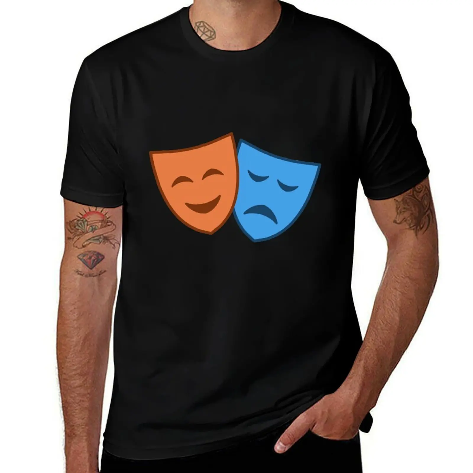 Comedy/ Tragedy Masks T-Shirt Independence Day Short Sleeve T-Shirt