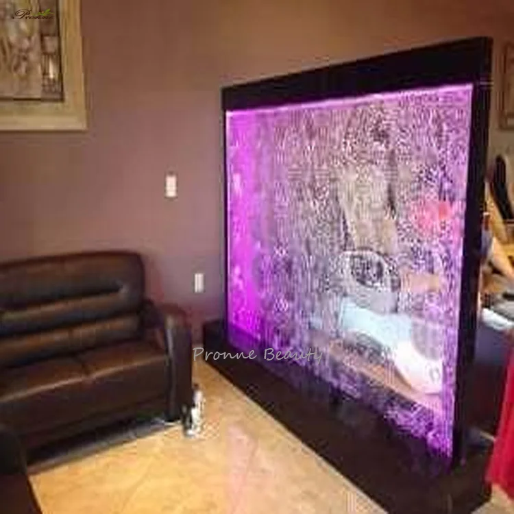 Customization.Decorative Acrylic Led Balcony Divider Screen Bubble Waterfall Wall Water Panel With logo