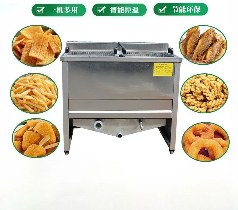 Small Commercial Double Basket Deep Fryer, Stainless Steel Frying Cooker for Crawfish Seafood Processing