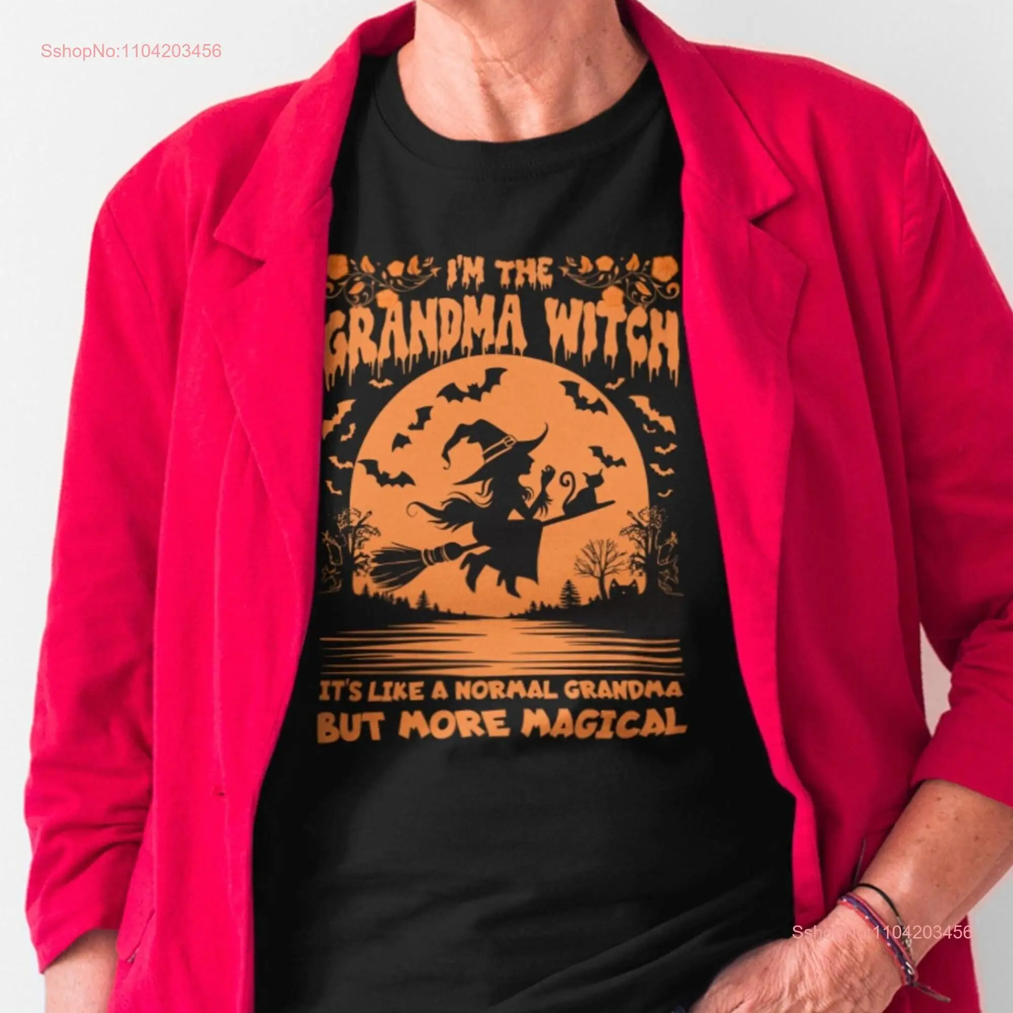 

Grandma Witch More Magical High Quality T Shirt Retro Design Adorable for on Halloween Season long or short sleeves