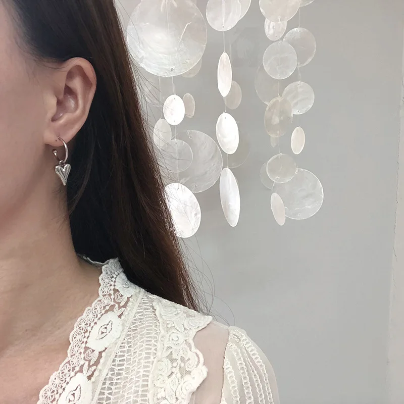 Titanium Heart Detachable Statement Drop Earrings Women 361 L Stainless Steel Jewelry Party Runway T Show Gothic Korean Japan