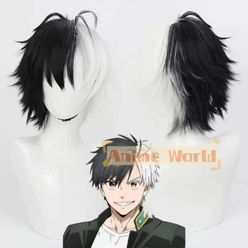 

Anime Wind Breaker Haruka Sakura Cosplay Wig Short Black White Synthetic Hair Heat Resistant Halloween Carnival Role Play Party