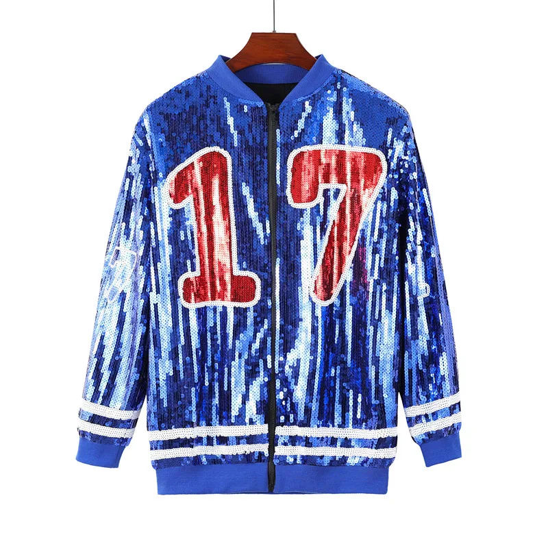 

2025 осенняя новая модная блестящая цифровая женская куртка с длинным рукавом, простое женское повседневное пальто с бейсбольным воротником