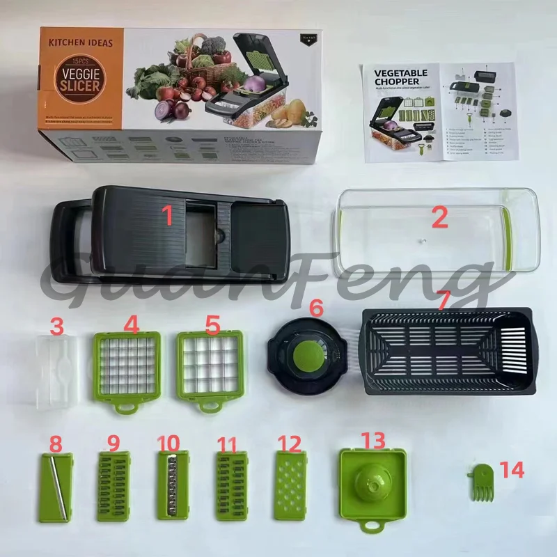 16‑in‑1 Rechargeable Stainless Steel Vegetable Slicer, Heavy‑Duty Multi‑Function