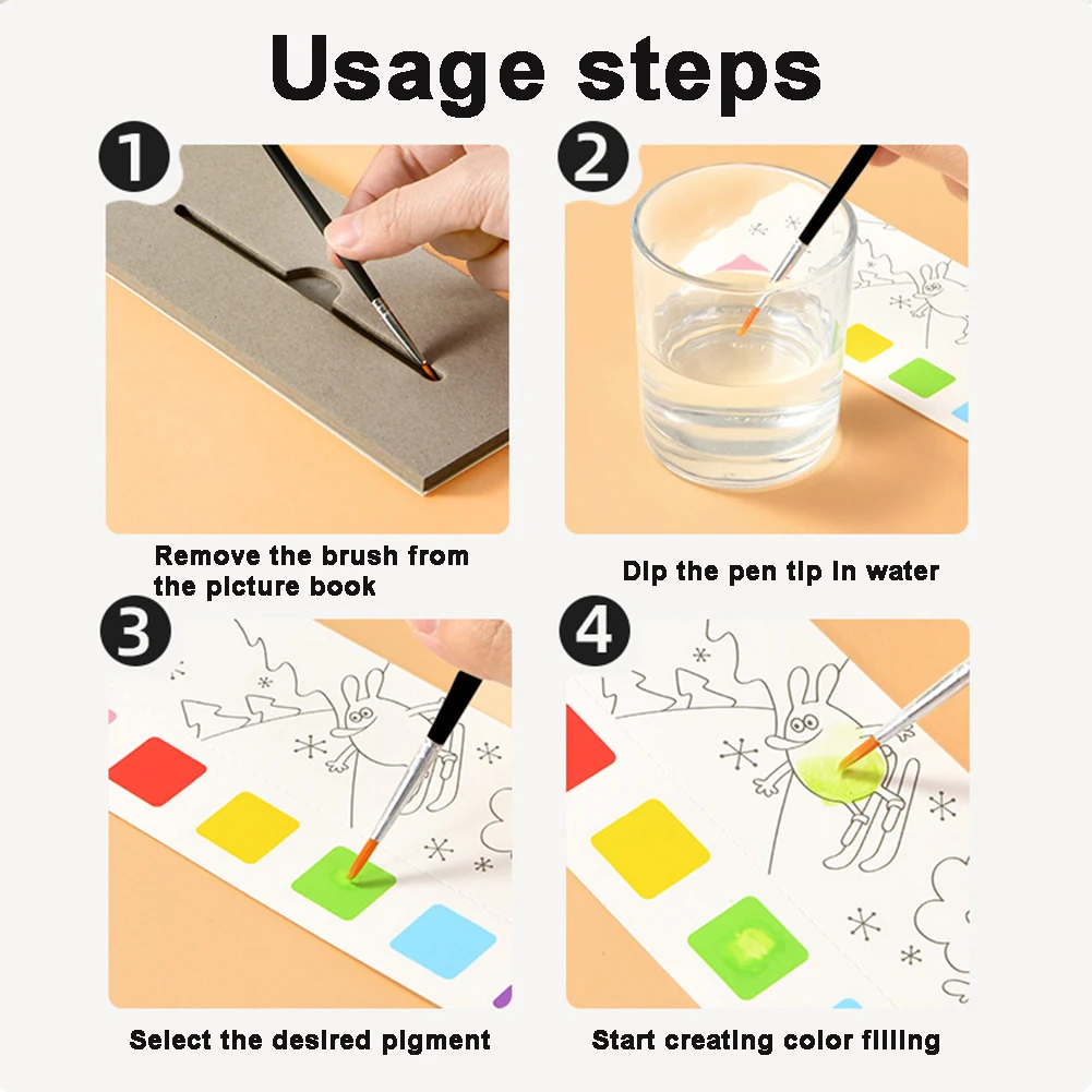 世界アドベンチャーテーマポケット水彩画ブック子供用