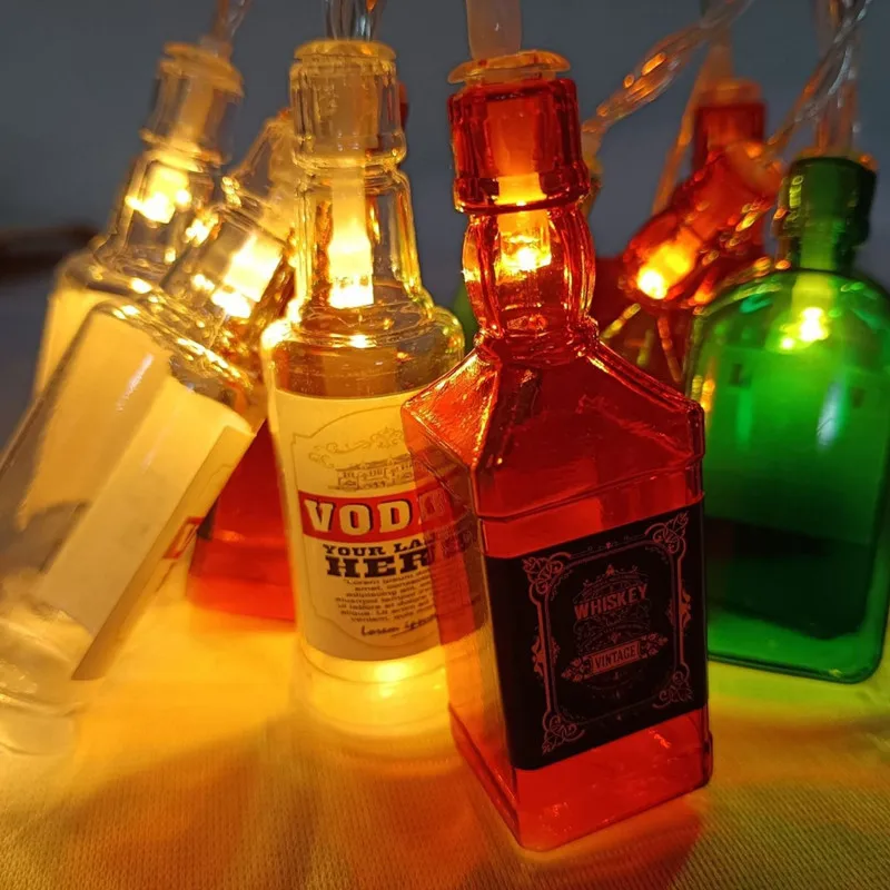 10/20/40 LED-Flaschen in Form einer Lichterkette, Party-Bar-Dekoration, Lichter, Batterie, USB-betrieben, Terrasse, Zuhause, Hochzeit, Urlaubsdekoration – Detail 6