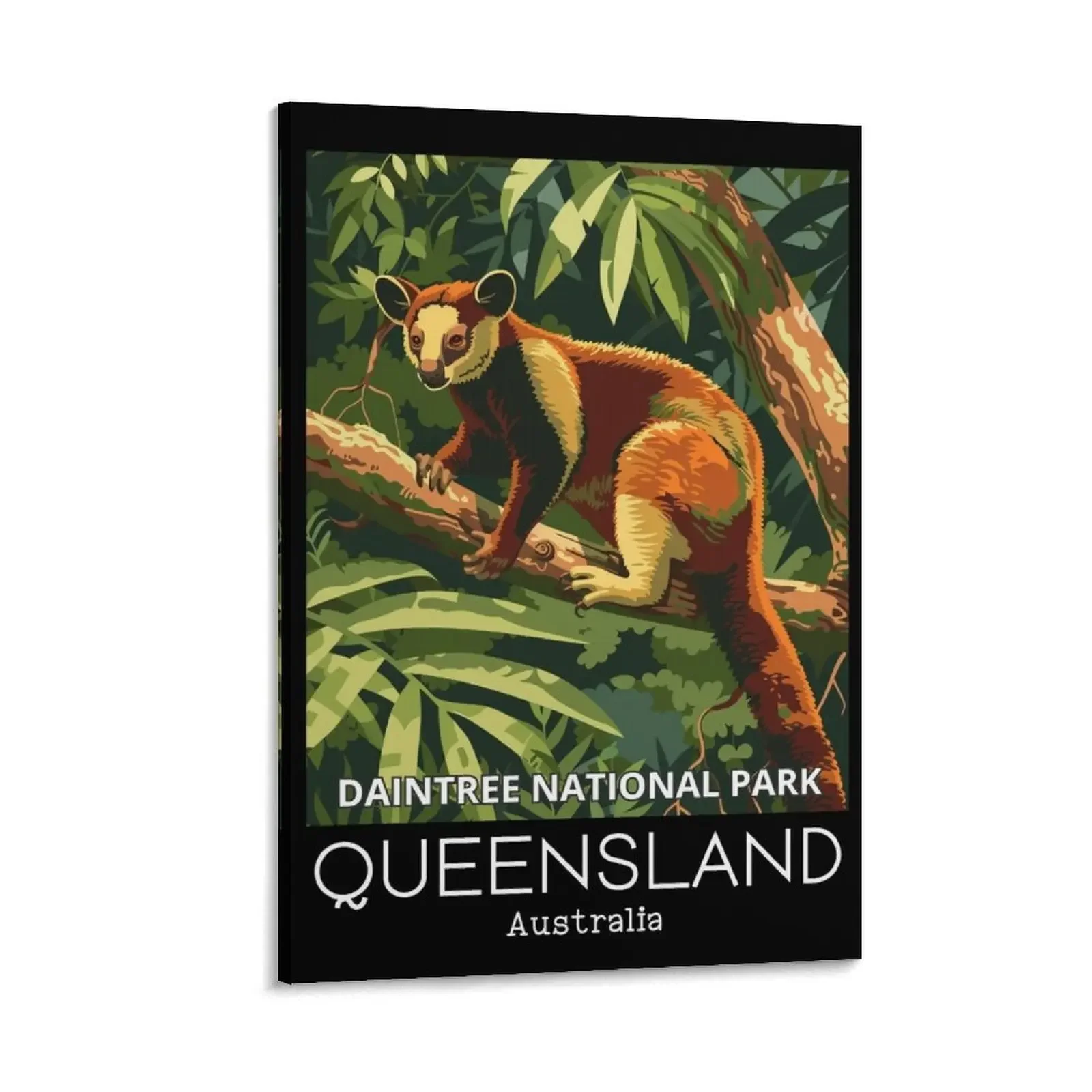

A Vintage Travel Illustration of a Tree Kangaroo in Daintree National Park - Australia Canvas Painting Wall paintings